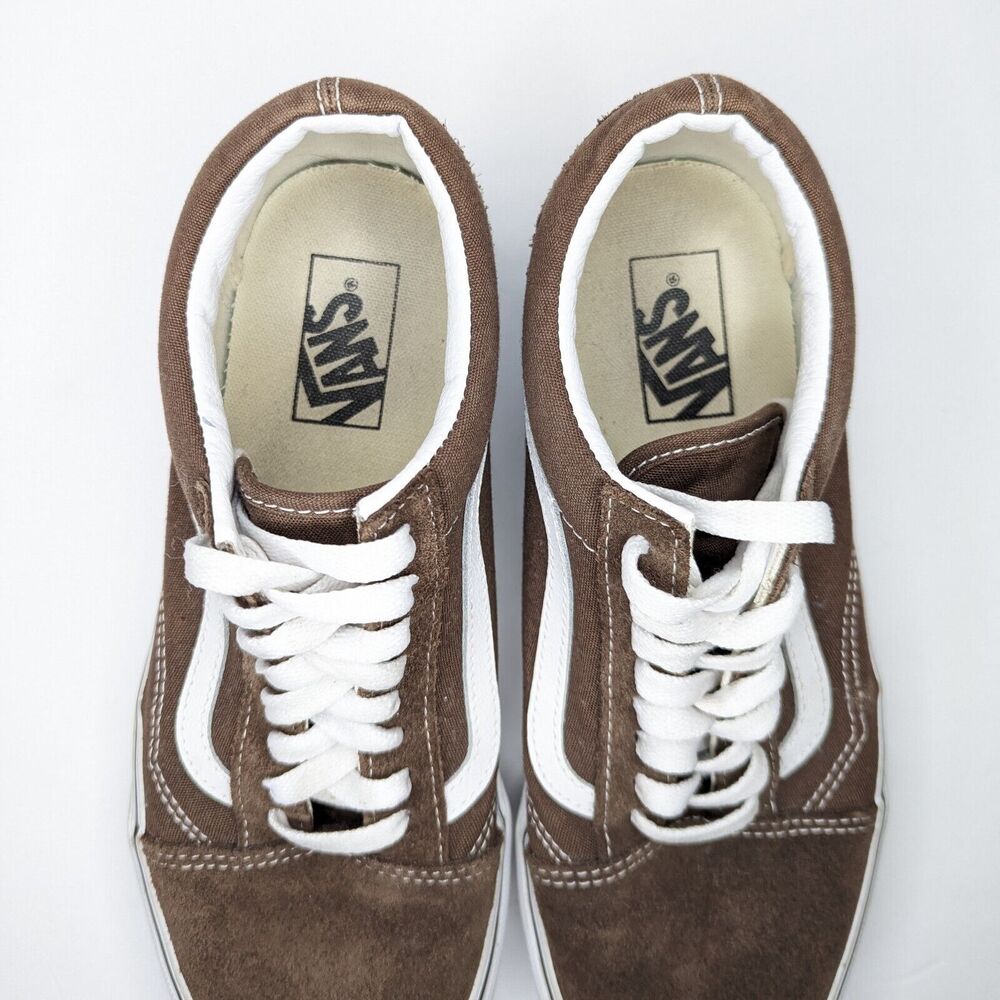 Vans Old Skool Chocolate Brown Suede Low Top Sneakers Men Size 9 Womens 10.5 - Picture 4 of 11